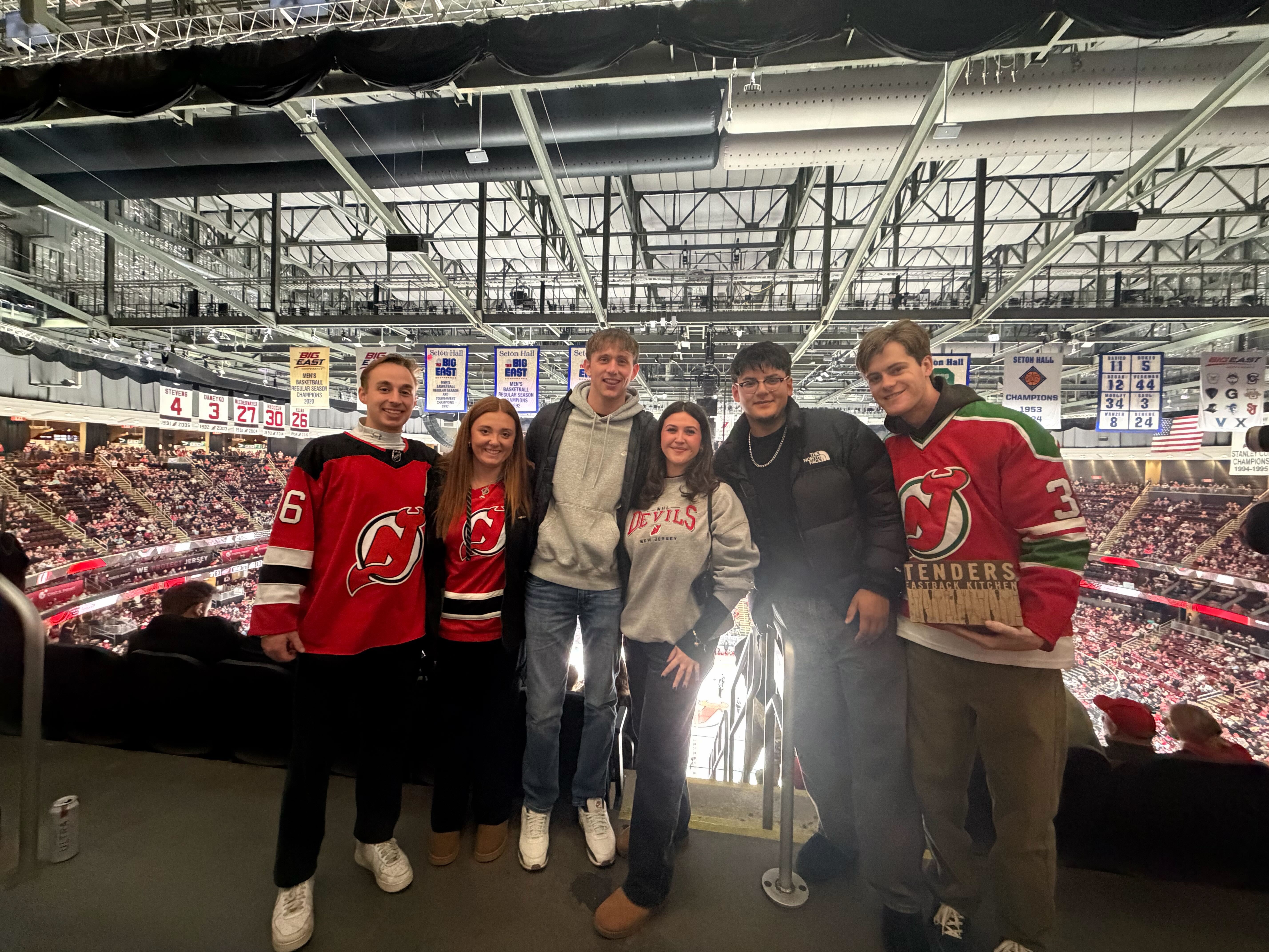 Team at hockey game